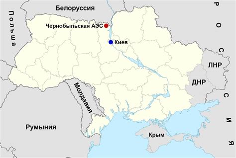 чернобыльская аэс на карте